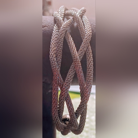 Sterling Silver twine braided Design Style Pattern 7.5 in/ WT 25 .8 Bracelet - Picture 7 of 8